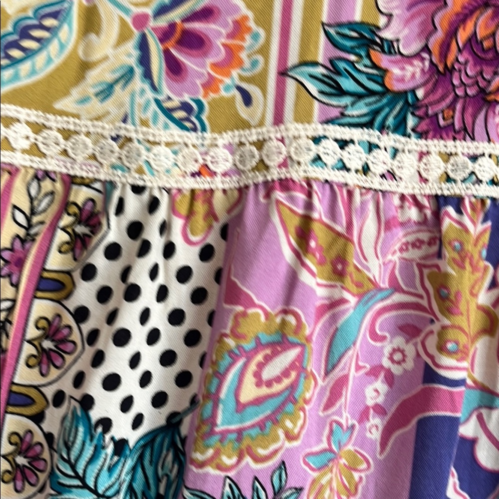 Indigo Rose Pink and Purple Patterned Dress Tiered Maxi Skirt - Picture 3 of 6